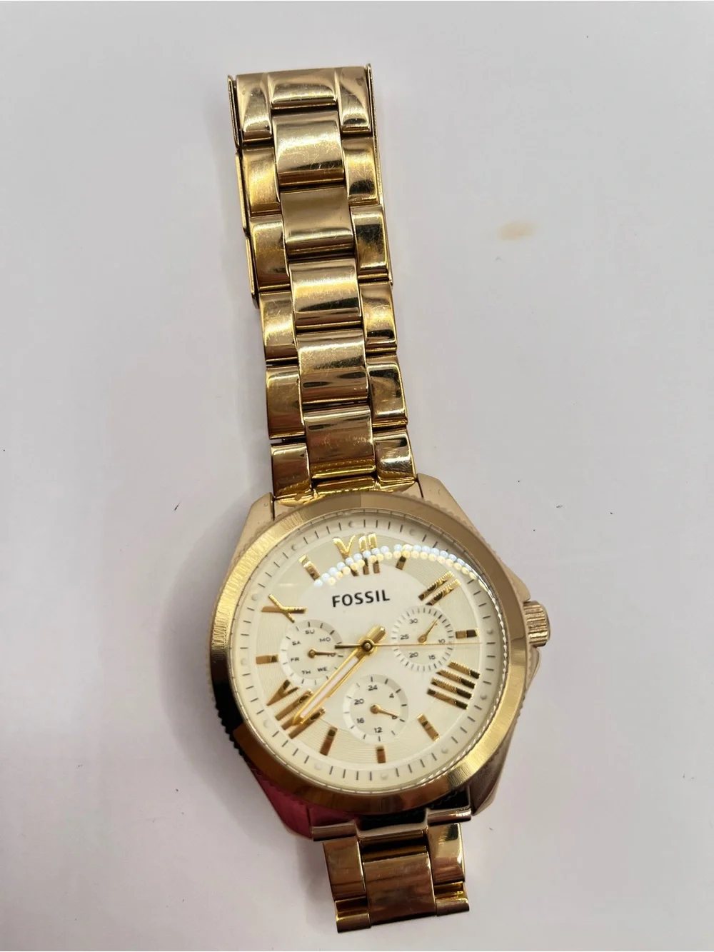 Fossil AM4510 Women's 40mm Gold-Tone Stainless Steel Bracelet Quartz Watch